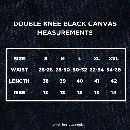 Double Knee Black Canvas