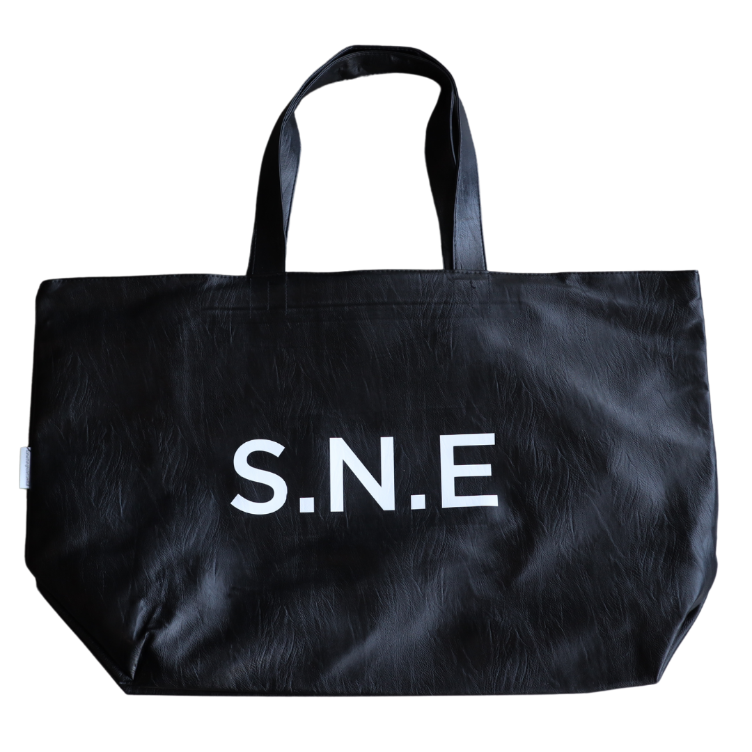 Oversized Leather Tote Bag 'Black'