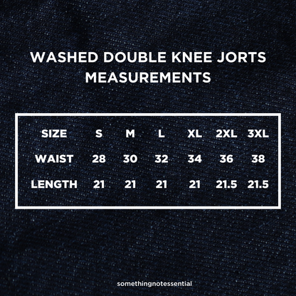 Washed Black Double Knee Jorts